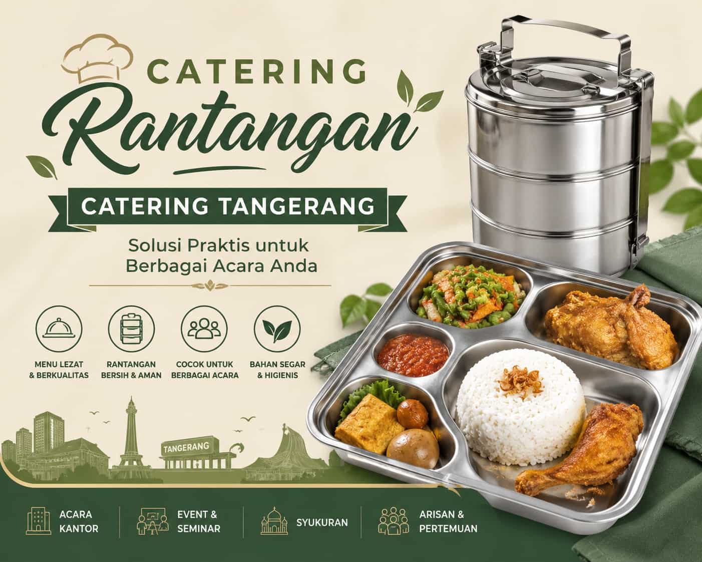 Catering Rantangan Eksklusif Harian - Makanan Segar Tanpa MSG Dapur Sadewa