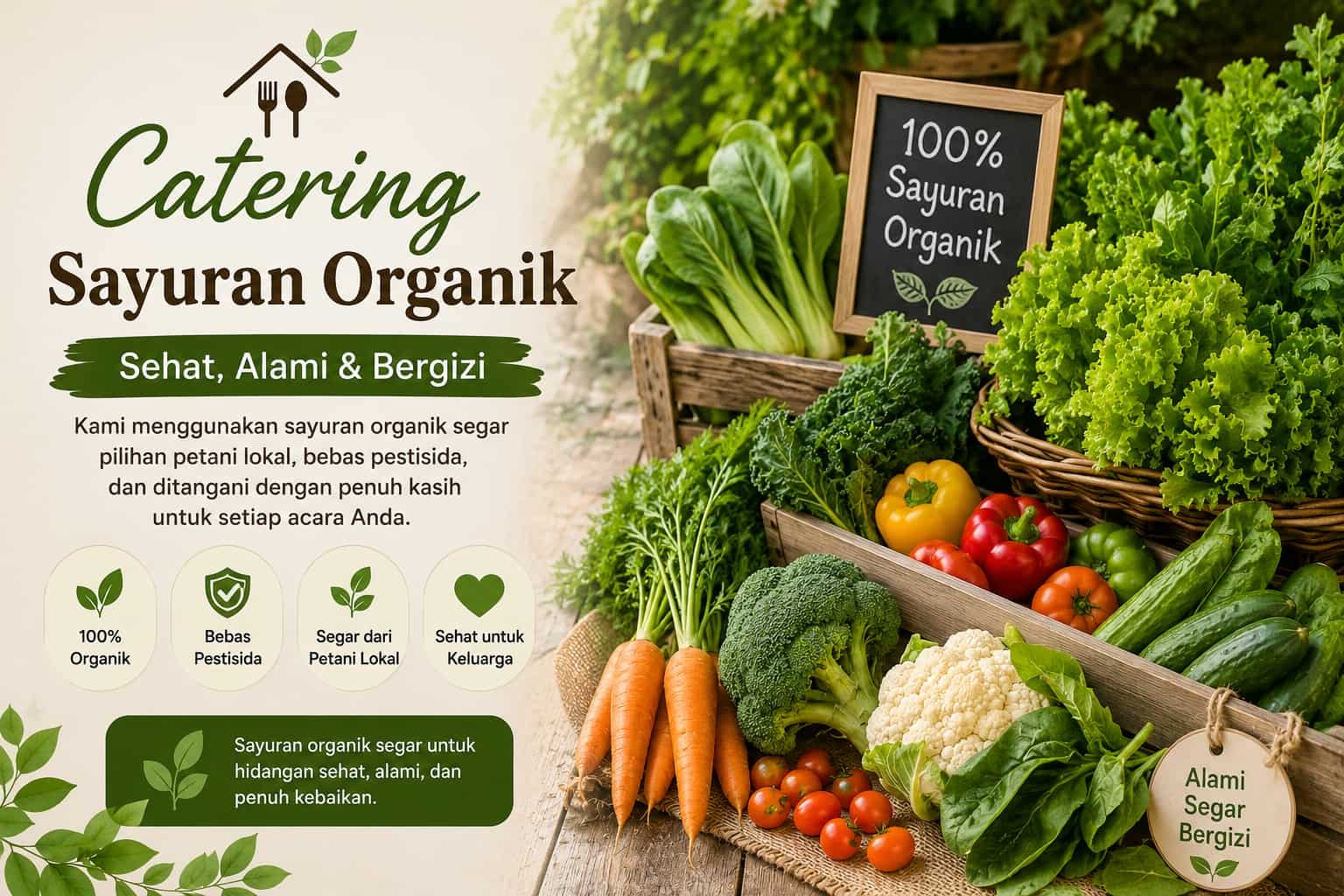 Sayuran Segar Organik - Bahan Berkualitas Tinggi Catering Dapur Sadewa Tangerang